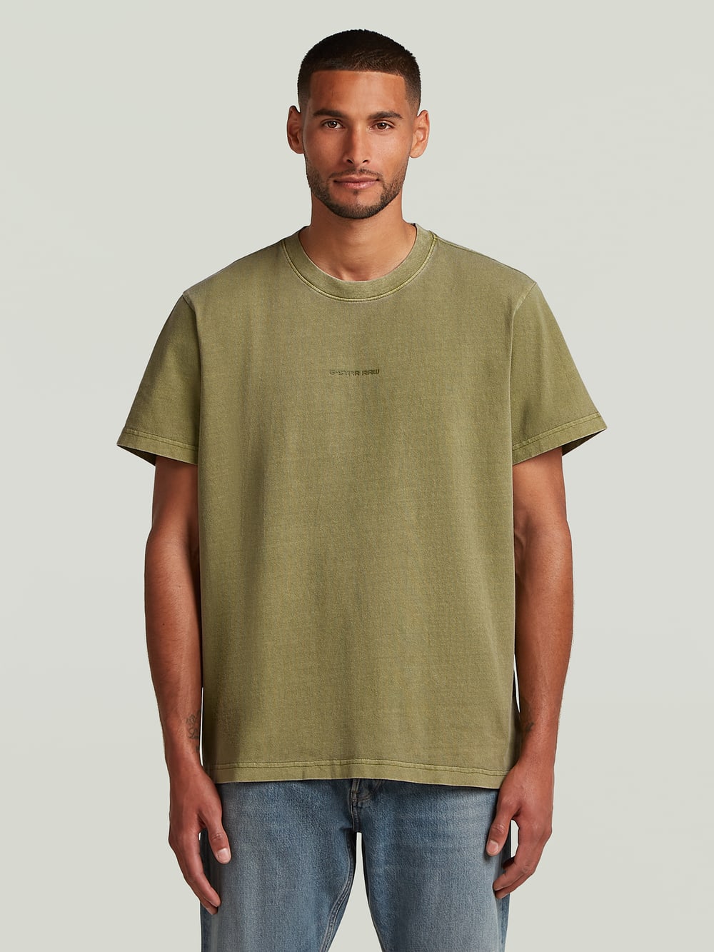 Overdyed Center Chest Boxy T-Shirt | Green | G-STAR® US