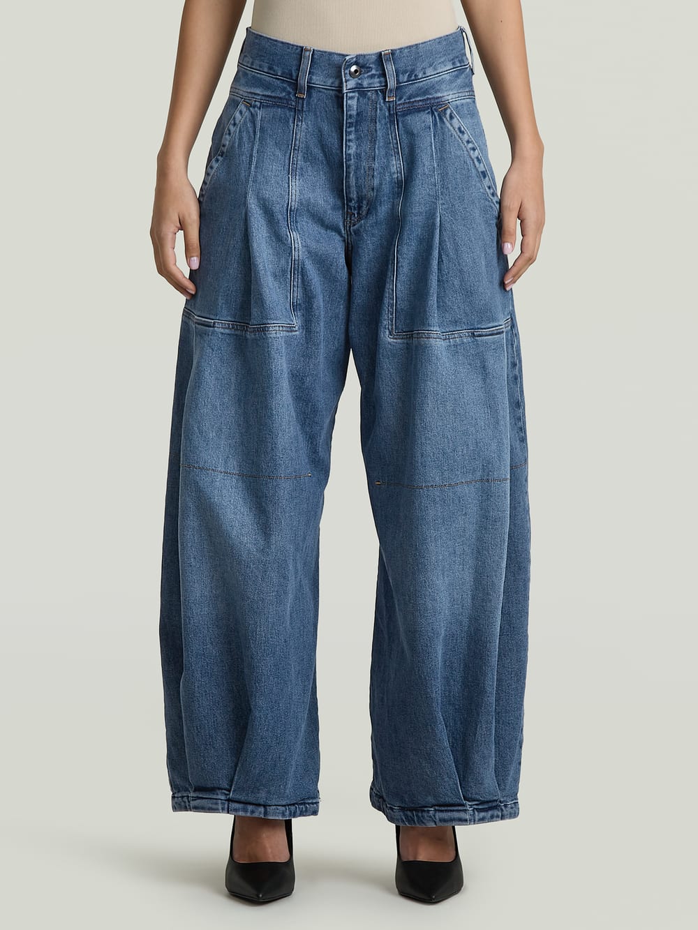 Pleated Chino Relaxed Tapered Jeans | Dark blue | G-STAR® PL