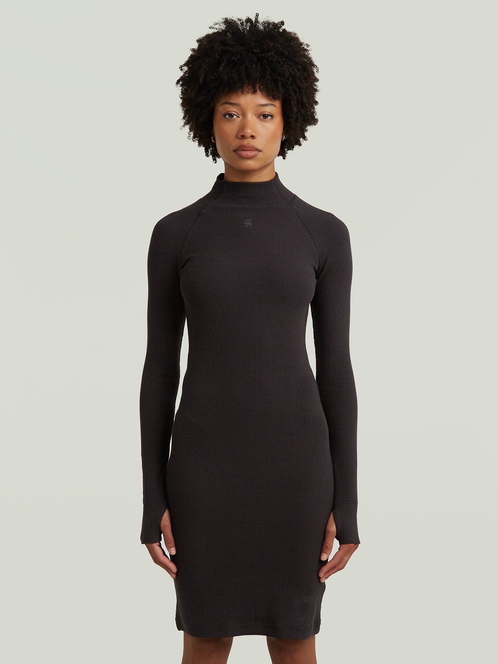 Black stina R gaia　M size Ergonomic Slim Rib Dress | Black | G-STAR® US