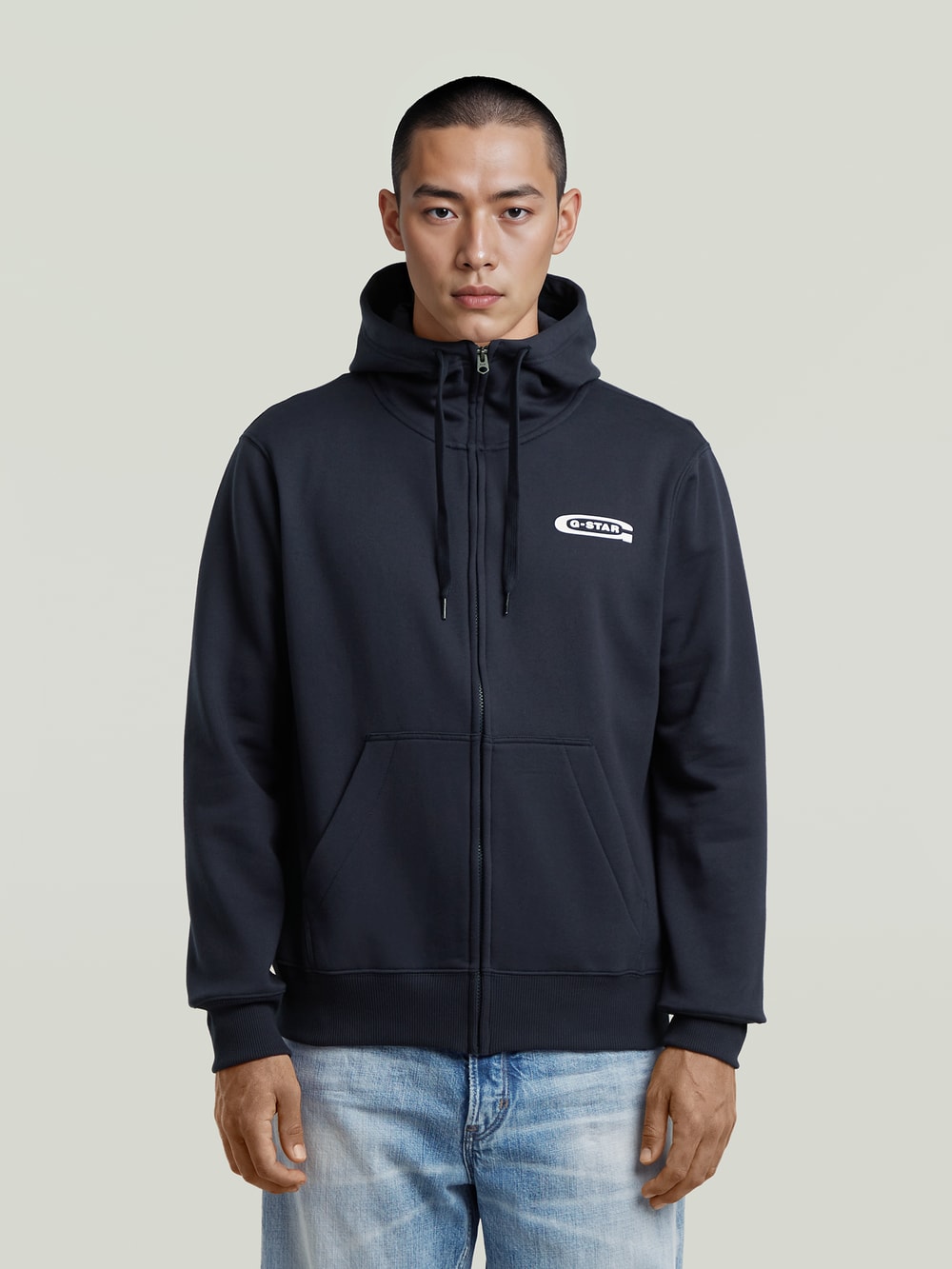 Old Skool Logo Loose Hoodie | Dark blue | G-STAR® US