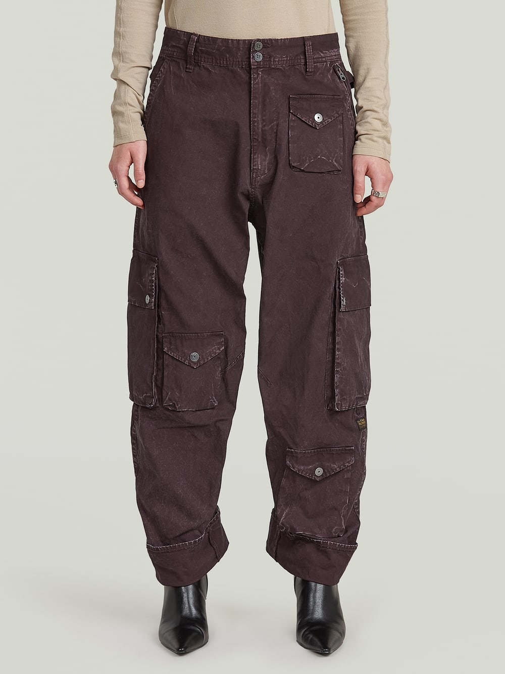 【YOURNUS】Raise Crop Cargo Pants G-STAR CROPPED DRAWCORD PANT - Cargo trousers - ensis green