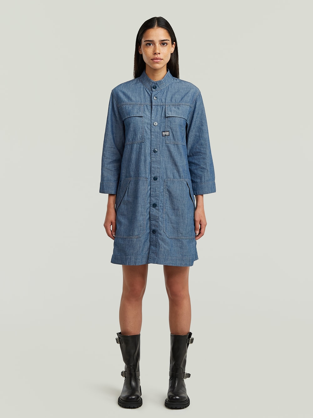 G-Star RAW レディースデニムワンピース ネイビー ベルト付き ウィメンズ デニムワンピース | ショップニュース