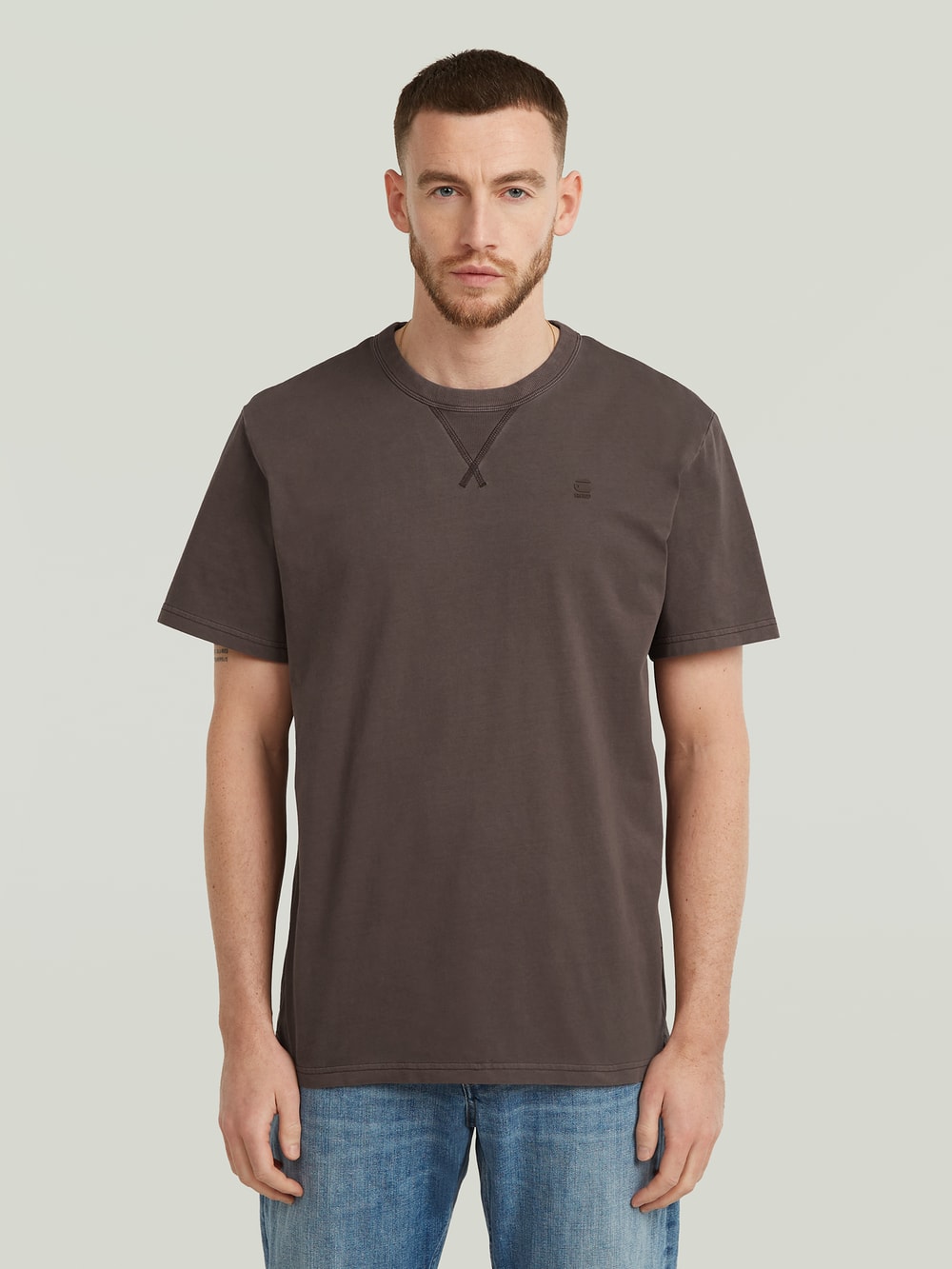 Overdyed Front Seam T-Shirt | ダークブルー | G-STAR® JP