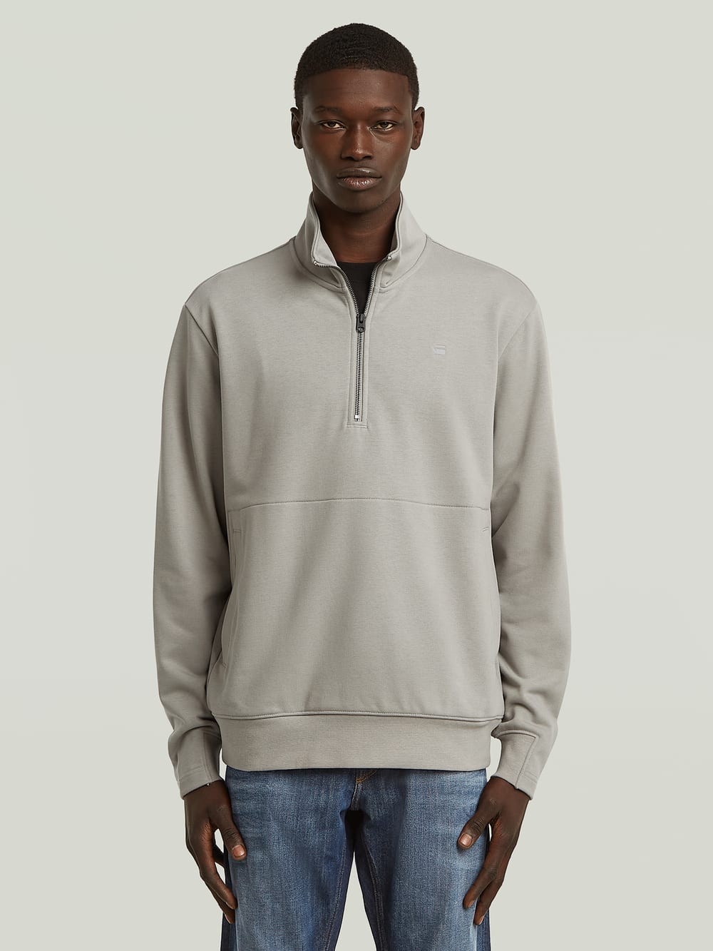 Essential Loose Half Zip Sweater | Brown | G-STAR® US