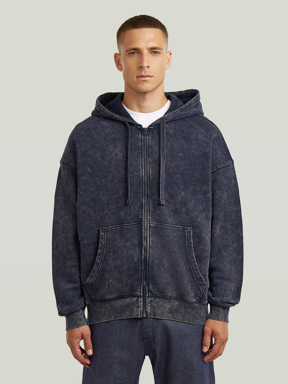 Washed Embossed Oversized Hoodie | Green | G-STAR® US