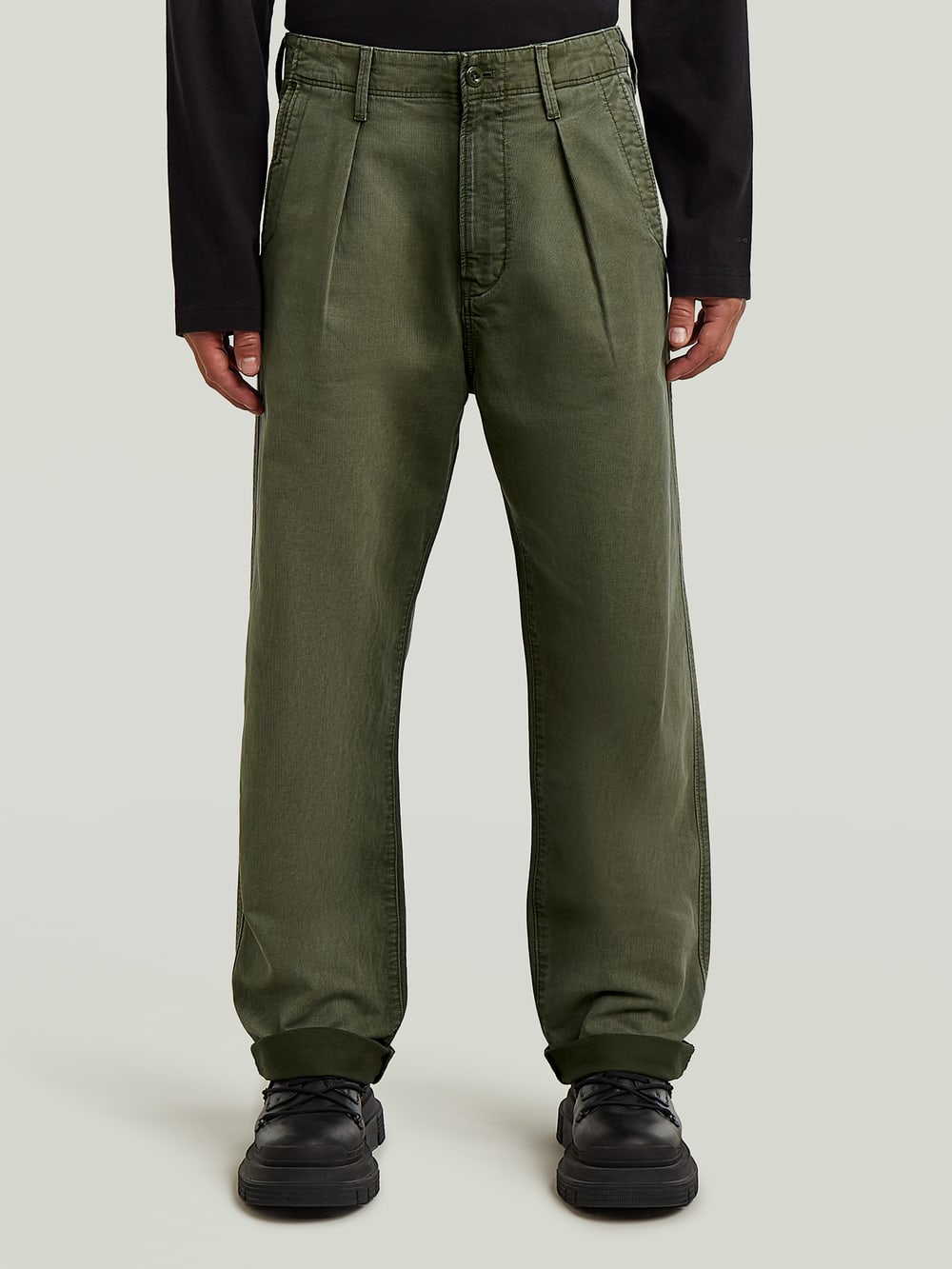 Pleated High Waist Chino | Green | G-STAR® US