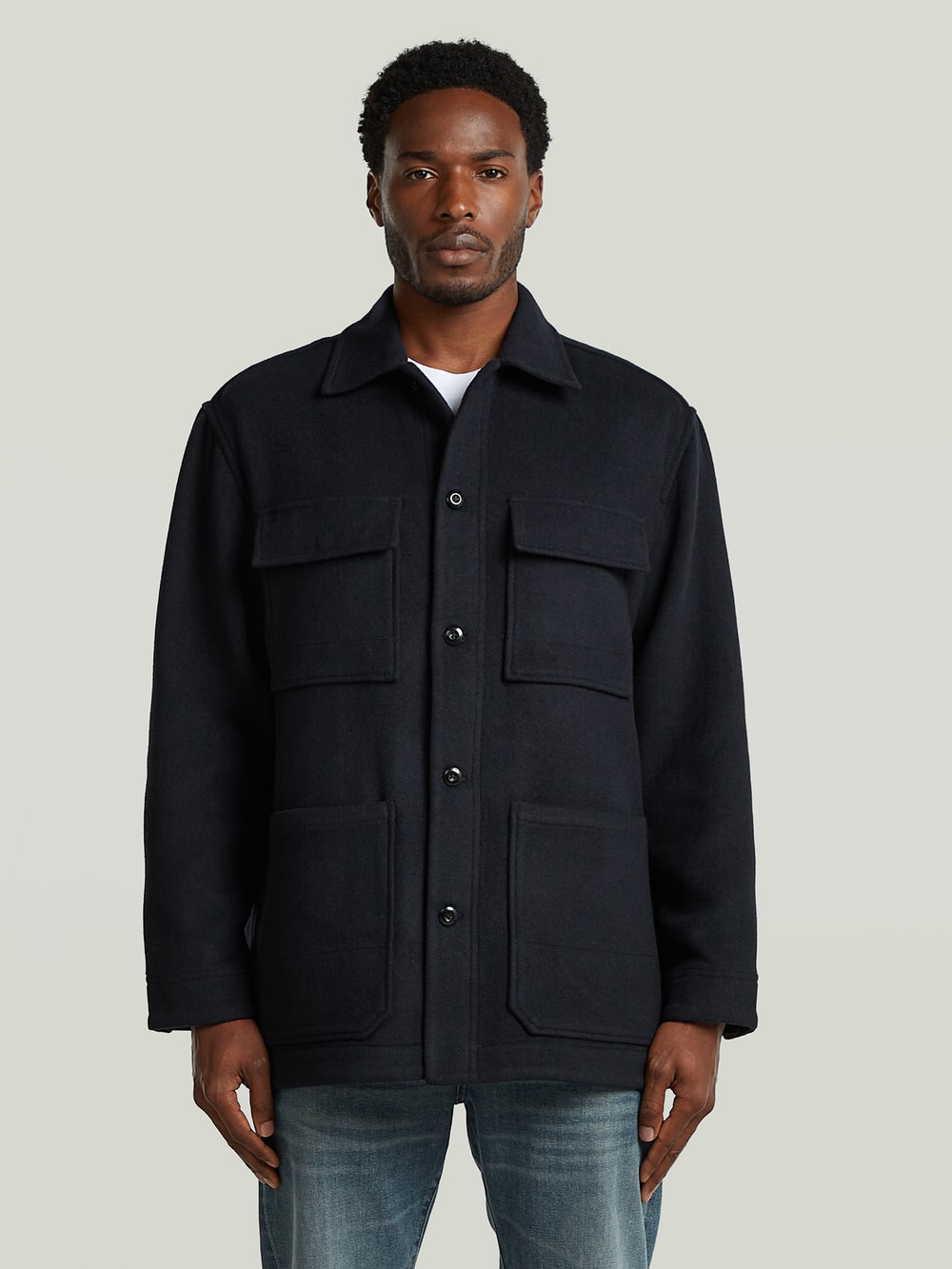 Unisex Premium E Chore Jacket | Medium blue | G-STAR® US