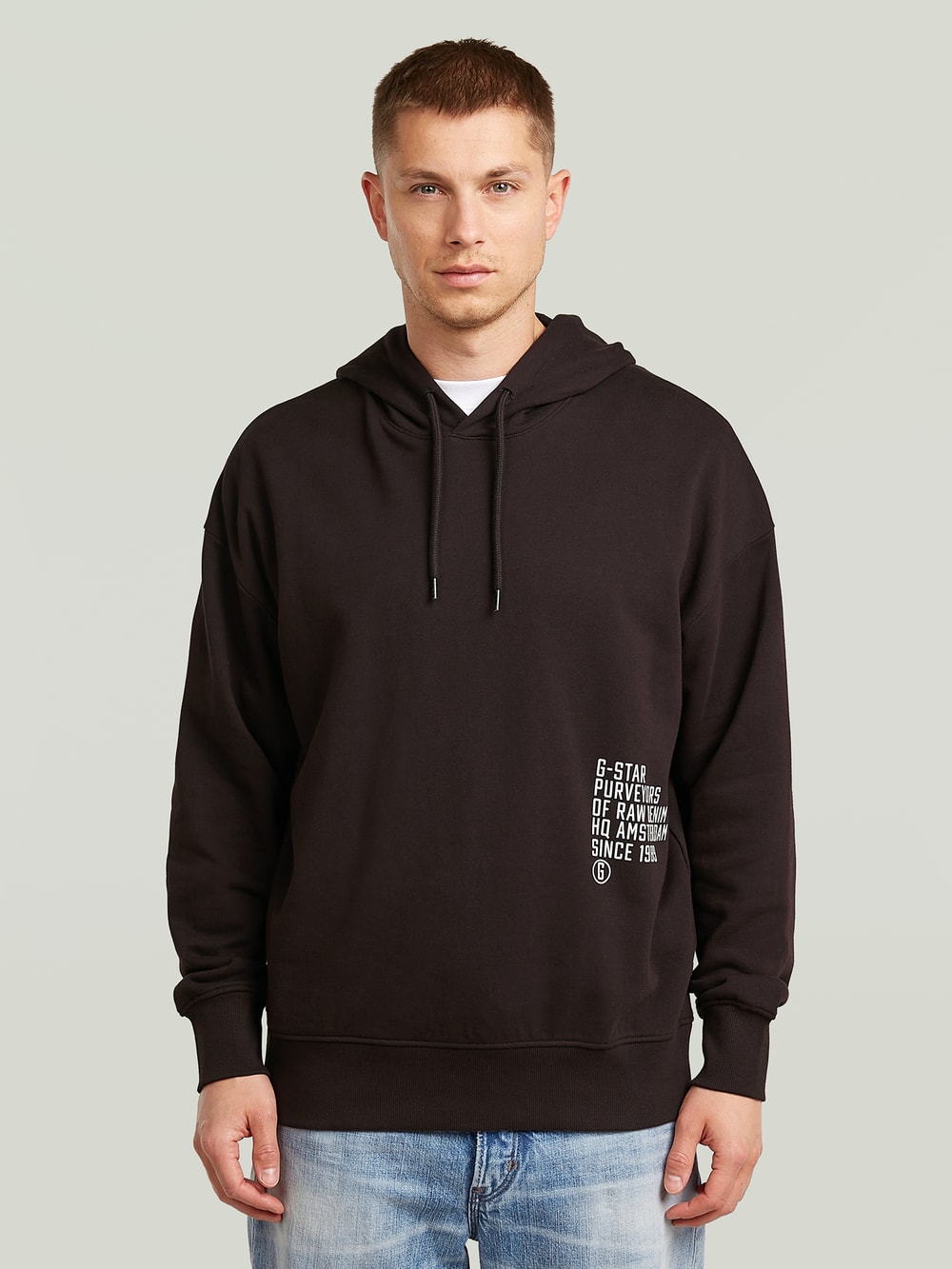 ザハイライツ oversized lightweight hoodie Kaiia Slogan Oversized Hoodie Black On Black | kaiia