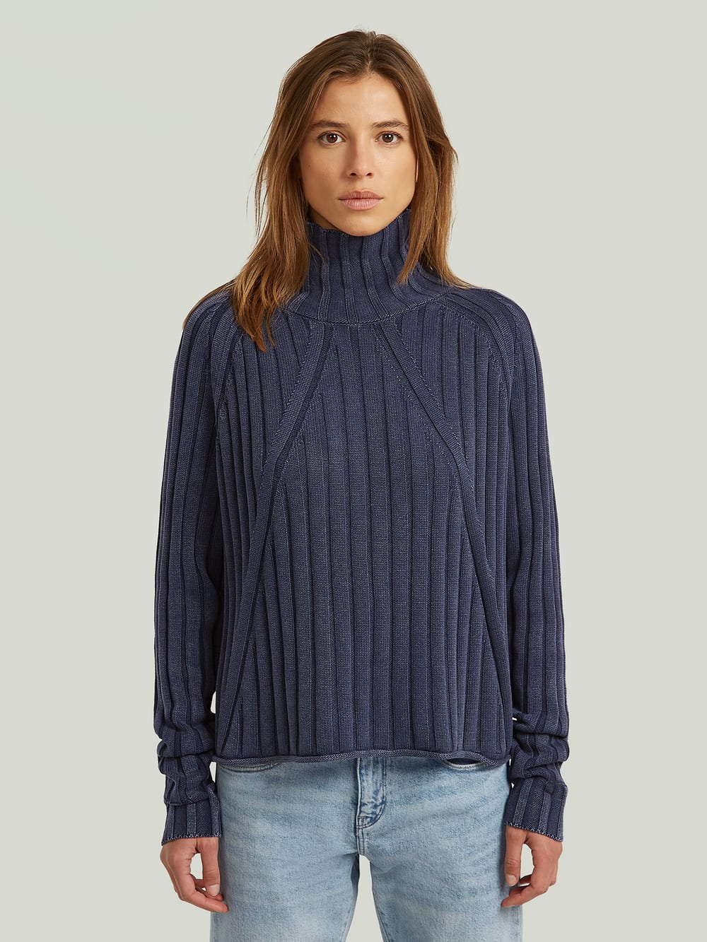 Washed Loose Turtle Knit | ダークブルー | G-STAR® JP