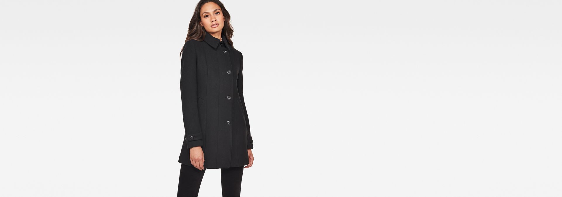 Minor Slim Wool Coat Dark Black G Star Raw