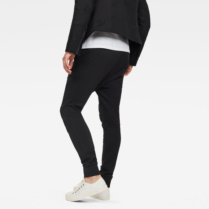 black tapered sweatpants