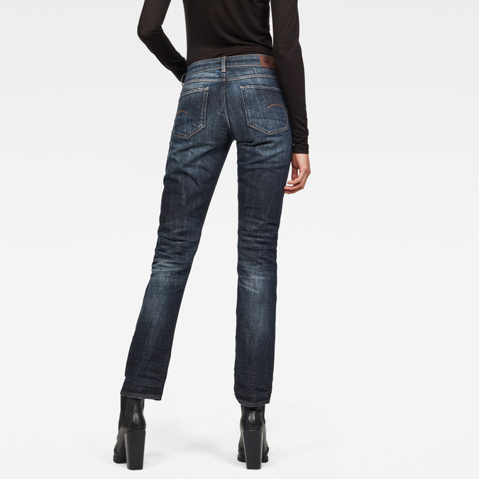 3301 deconstructed mid waist straight jeans