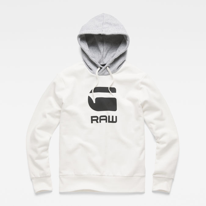 G star white hoodie clearance