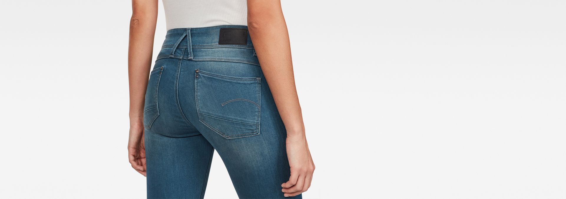 26W // 34L Femme Bleu DK Aged 6545-89 G-STAR RAW Lynn Mid Waist Skinny Jeans