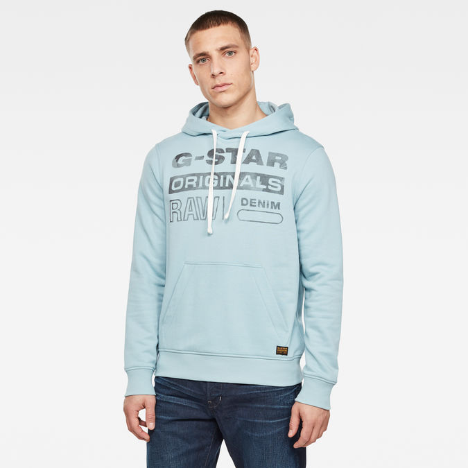 Blue g star hoodie clearance