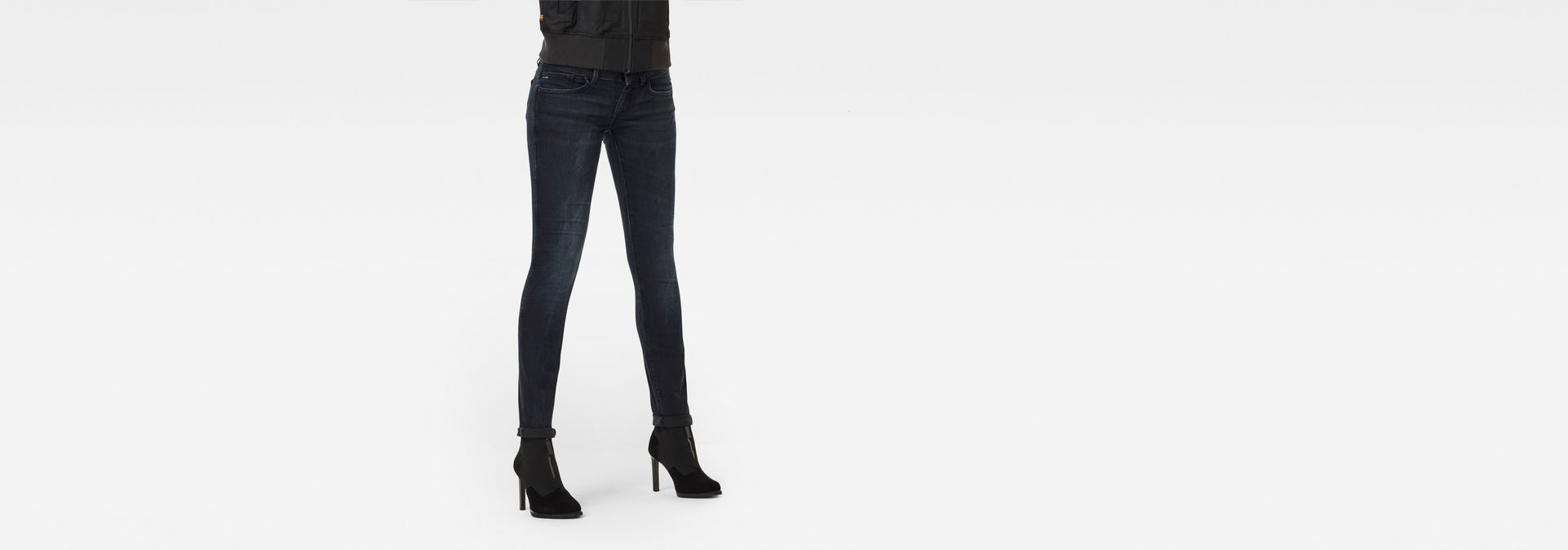 26W // 34L Femme Bleu DK Aged 6545-89 G-STAR RAW Lynn Mid Waist Skinny Jeans