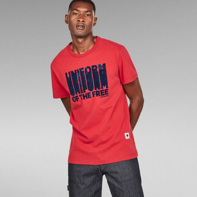 black and red g star shirt